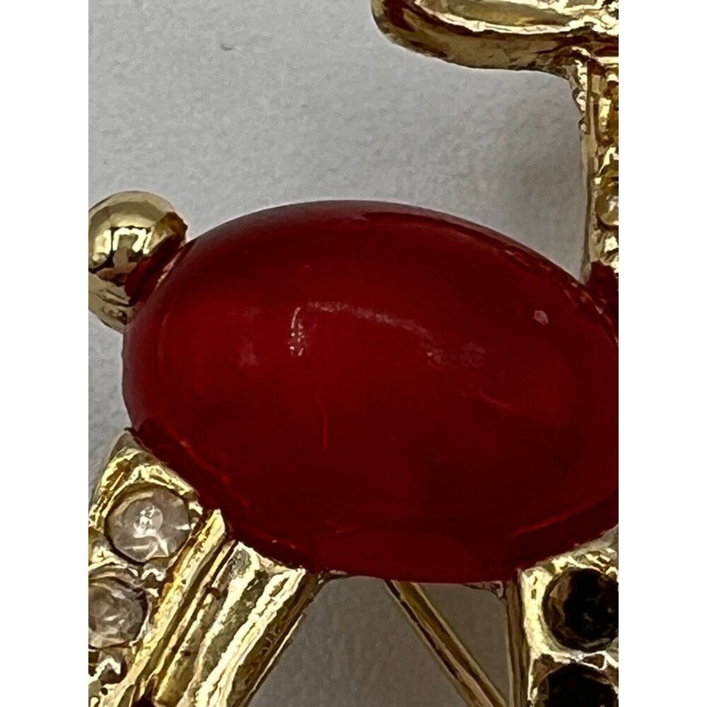 Jelly Belly Vintage Set of 2 Deer Brooches Pins Metal Rhinestones Unsigned - Picture 8 of 11